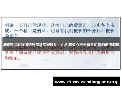 如何通过家庭团结与智慧实现胜利：小孔塞桑心声与奋斗历程的深度解读