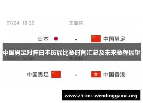 中国男足对阵日本历届比赛时间汇总及未来赛程展望